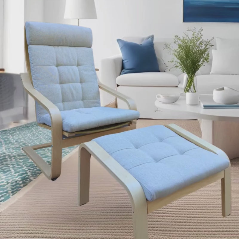 Housses de chaise et de pouf en velours bleu marine, compatibles avec IKEA Poang